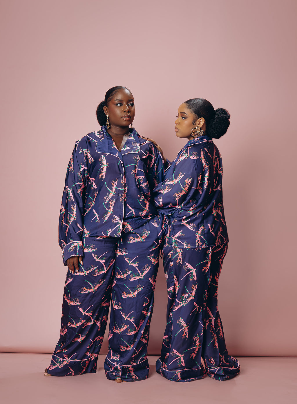 Dragonfly Silk Robe – Midnight Navy
