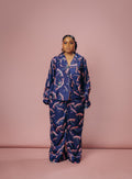 Dragonfly Silk Robe – Midnight Navy